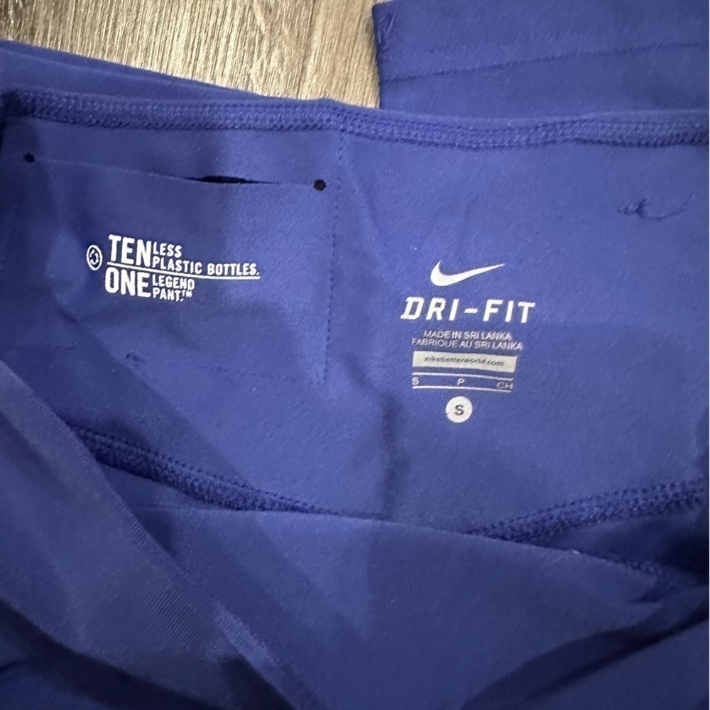 Nike Dri-Fit Ten Less Plastic Legend 2.0 Tight Poly Capri Leggings Blue Size S - Picture 7 of 12